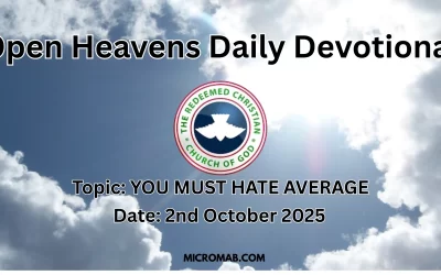 RCCG Open Heavens Devotional For Today – 2nd October 2025